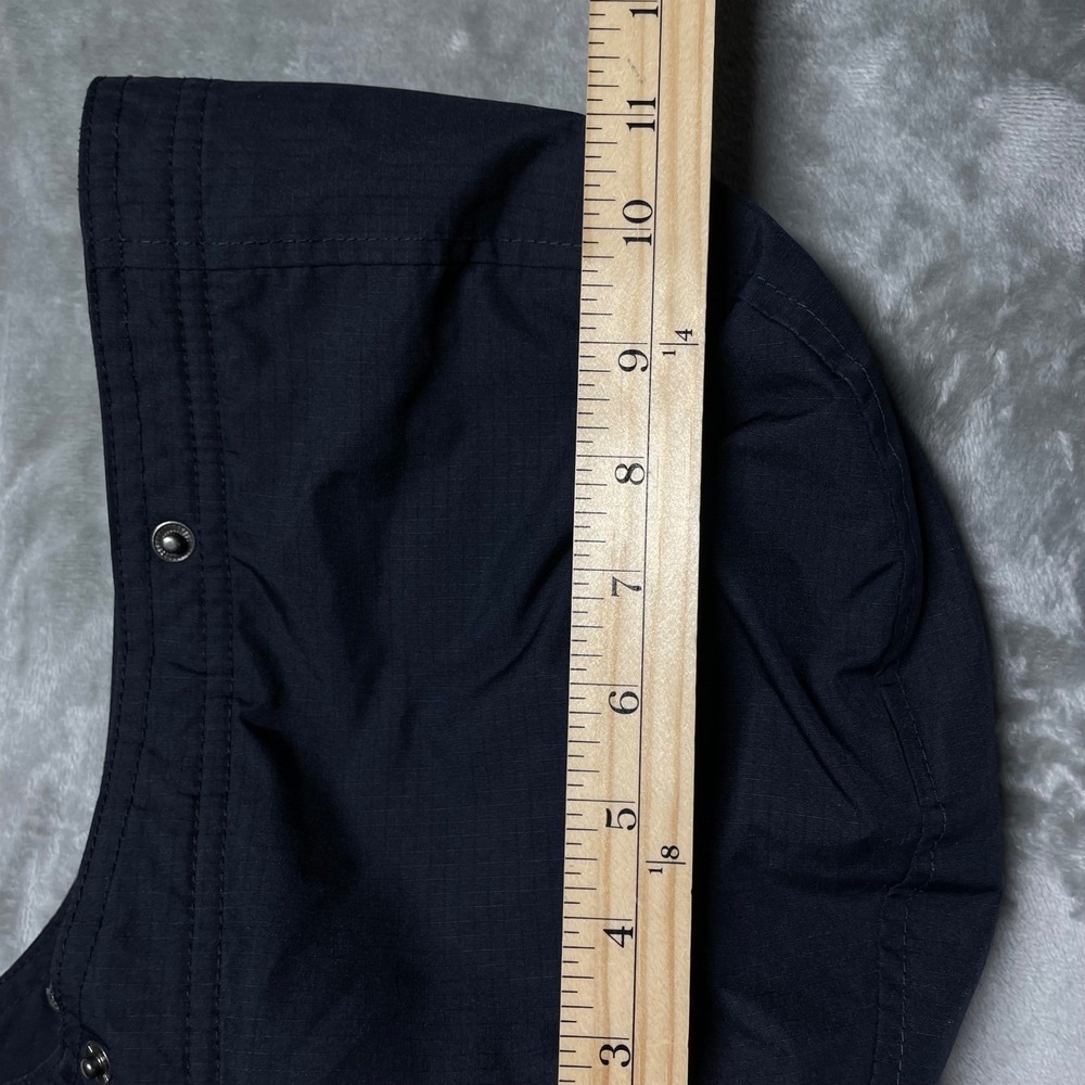 Hollister Navy Blue All-Weather Jacket Fleece Lined Removable Hood XS No Fur - Picture 10 of 12